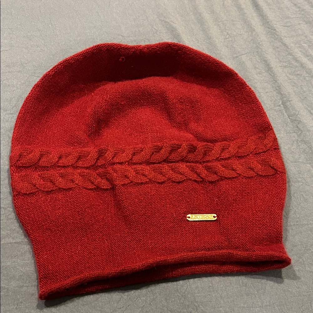 Luxurious Red Knit Beanie